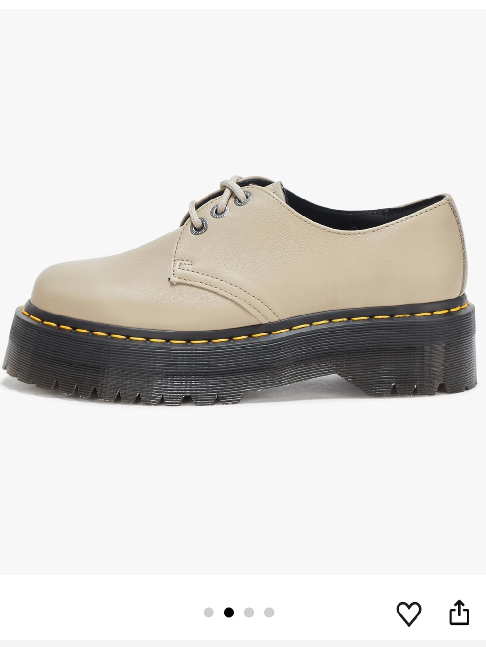 Dr Martens 1461 Womens Quad II Platform Stone Pisa Leather